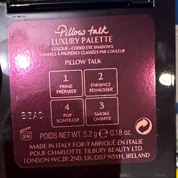 Charlotte Tilbury Luxury Palette Eye Shadows Eyeshadow Quad Pillow Talk NIB - Picture 8 of 8
